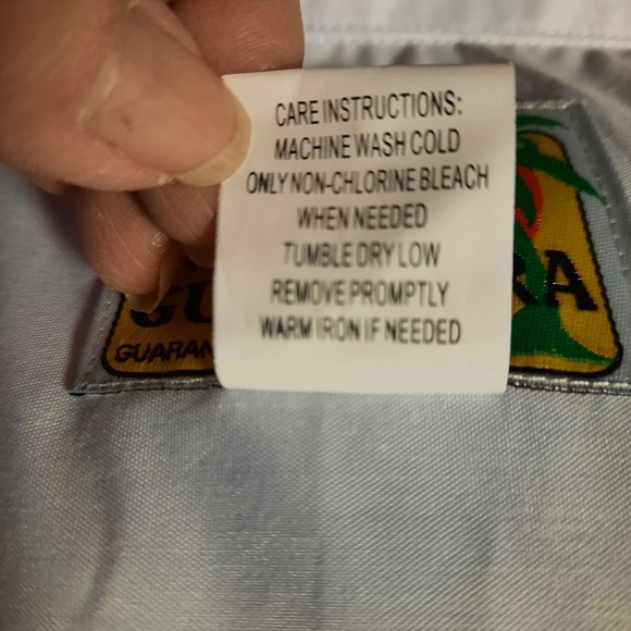 HABAND GUAYABERA MEN'S WHITE SIZE XL EMBROIDERED SNAP-UP SHORT SLEEVE POCKETS - Picture 8 of 8